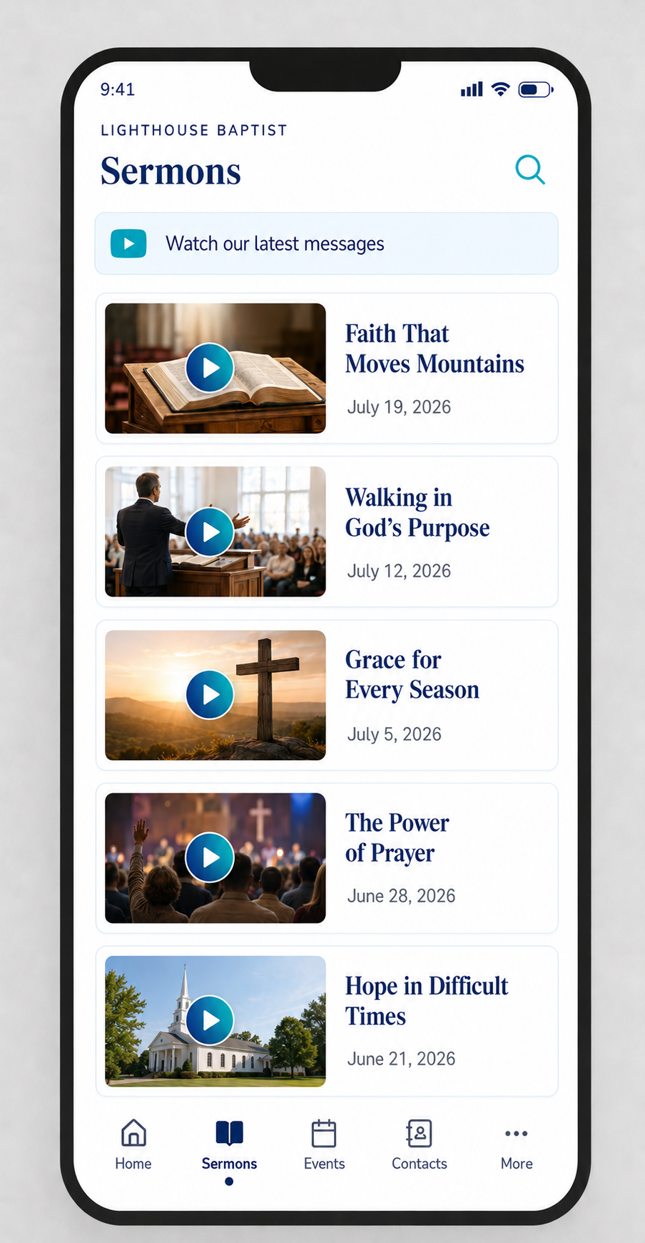 Sermons screen